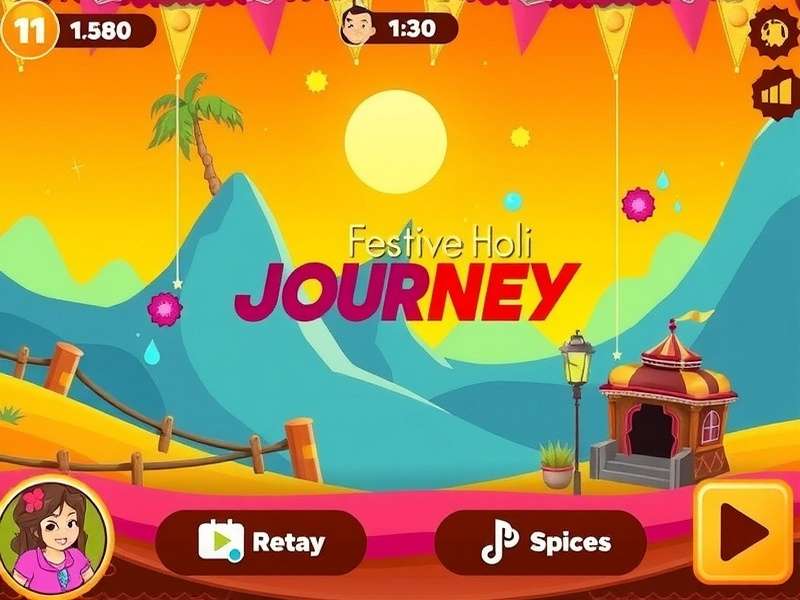 Festive Holi Journey Game Screenshot